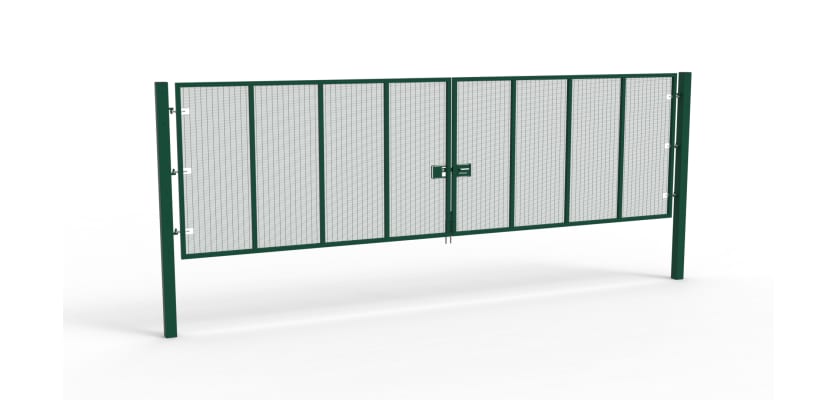 Green Apollo® 2.4m High 358 Prison Mesh Double Leaf Gate Kit with Unislide Latch 