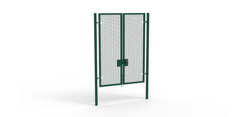 A Green 3.0m high x 2.0m Wide Double Leaf 358 Apollo Security Gate with Quick Exit DigiLock