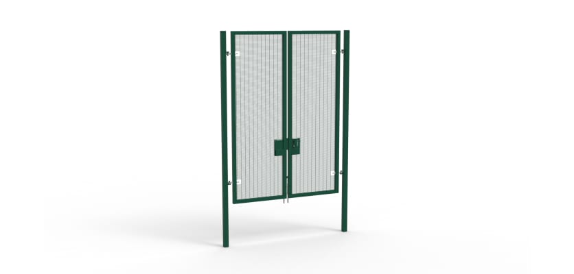 A Green 3.0m high x 2.0m Wide Double Leaf 358 Apollo Security Gate with Latch Handle Locks