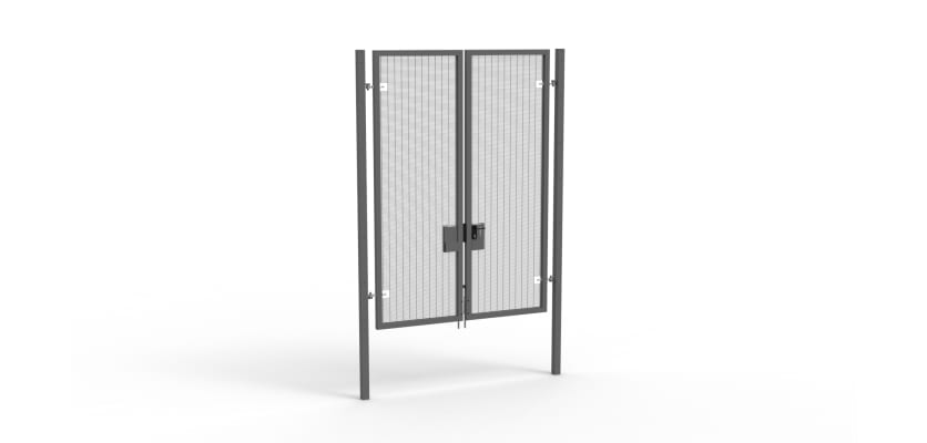 A Grey 3.0m high x 2.0m Wide Double Leaf 358 Apollo Security Gate with Latch Handle Locks