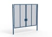 A Blue 3.0m high x 4.0m Wide Double Leaf 358 Apollo Security Gate with Quick Exit Digilock