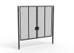 A Black 3.0m high x 4.0m Wide Double Leaf 358 Apollo Security Gate with Latch Lock Handles