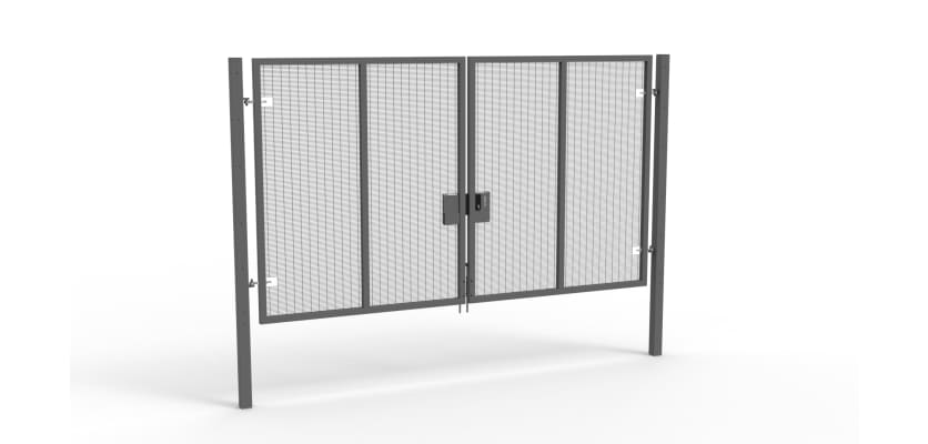 A Grey 3.0m high x 4.0m Wide Double Leaf 358 Apollo Security Gate with Latch Lock