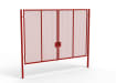 A Red 3.0m high x 5.0m Wide Double Leaf 358 Apollo Security Gate with Latch Lock Handles