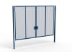 A Blue 3.0m high x 5.0m Wide Double Leaf 358 Apollo Security Gate with Quick Exit Digilock