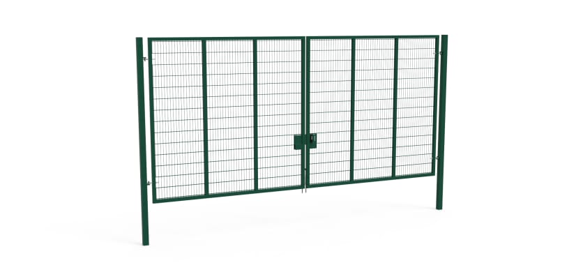 Apollo® 3.0m High x 6.0m Wide 358 Prison Mesh Double Leaf Gate Kit with quick exit digital lock