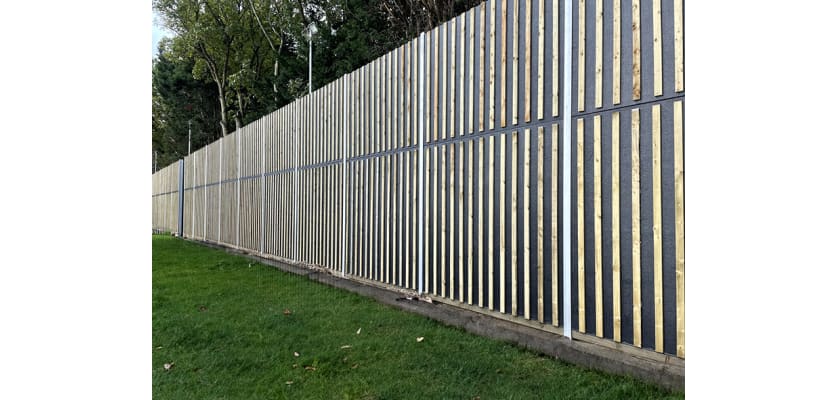 Timber Echo Absorb acoustic fencing installed on private property