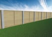 A line of EchoGroove Lite Timber Acoustic Panels with Concrete Posts 