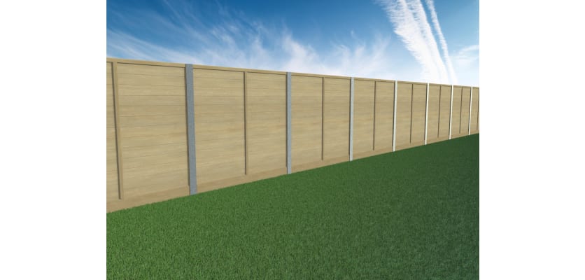 A row of EchoGroove Lite Wooden Acoustic Panels with Steel DuraPosts