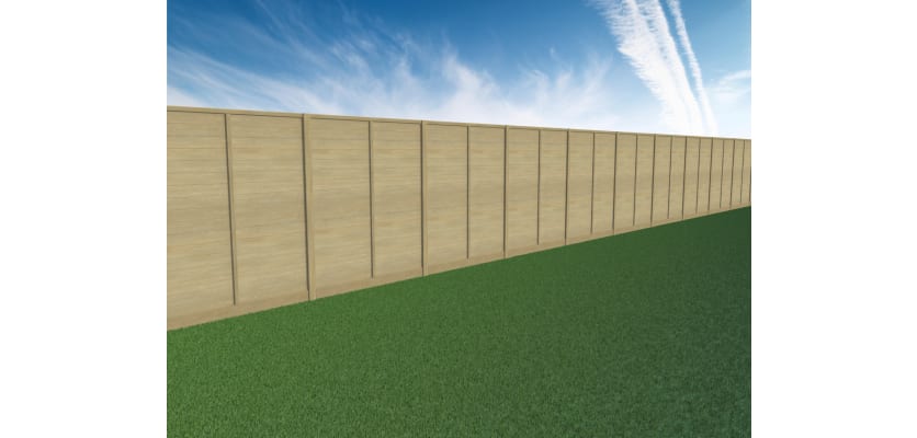 A row of EchoGroove Lite Timber Panel with Timber Posts.