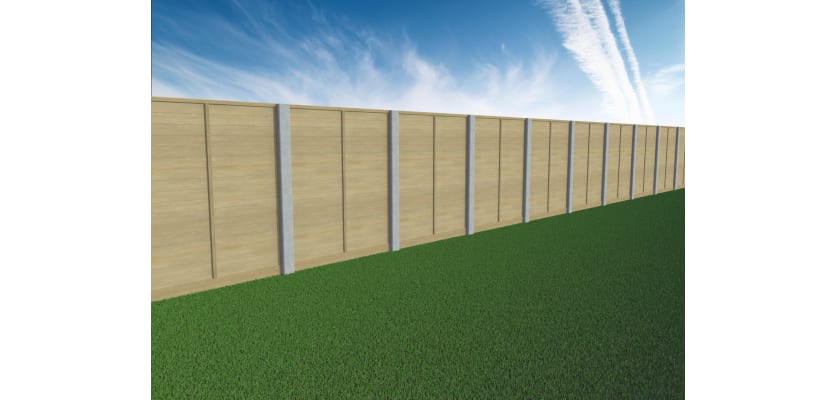 A row of EchoGroove Lite with Concrete Posts