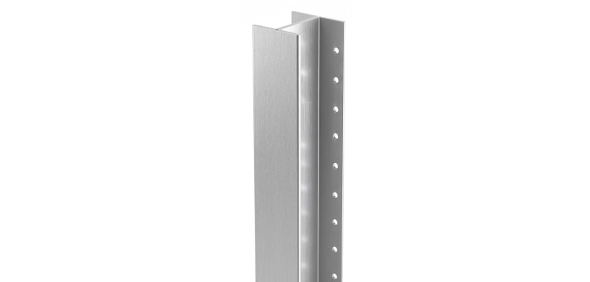 Galvanised steel post for timber fencing