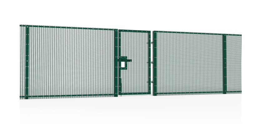 ProFence pedestrian gate installed with mesh fencing