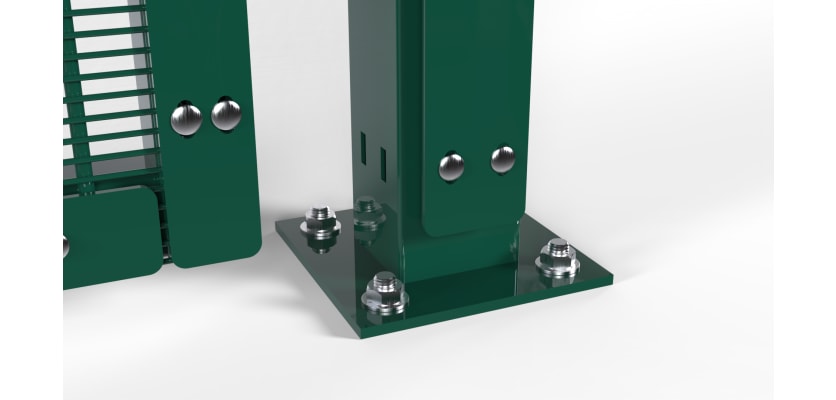 Bolt down post on profence gate
