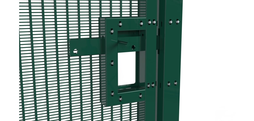 Close up of gate slider