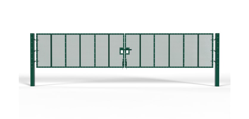 2.4m x 8.0m Wide ProFence® 2X SR2 (B3) LPS 1175 Double Gate Leaf Kit in green with dig in posts