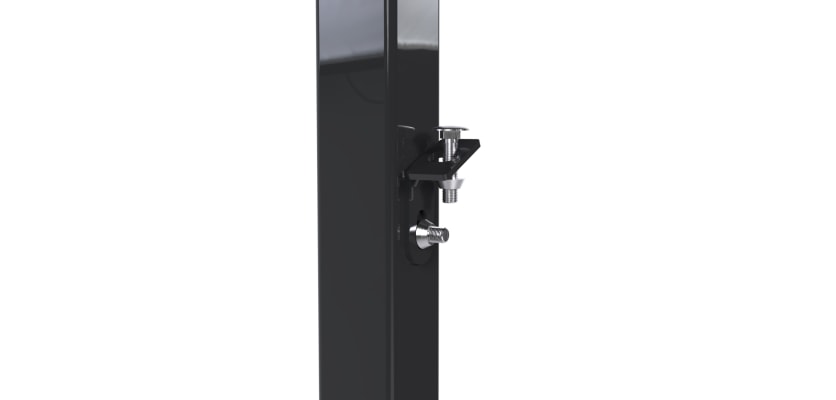 A close up showing the fixings and bracket on the 2.4m High EnviroProtect Railing Posts