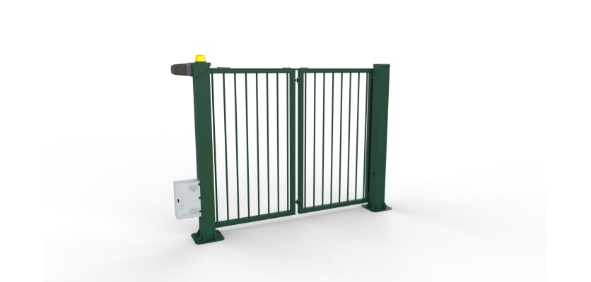 FFL RapidFold Single Leaf Gate - Vertical Bar Infill - Green RAL 6005