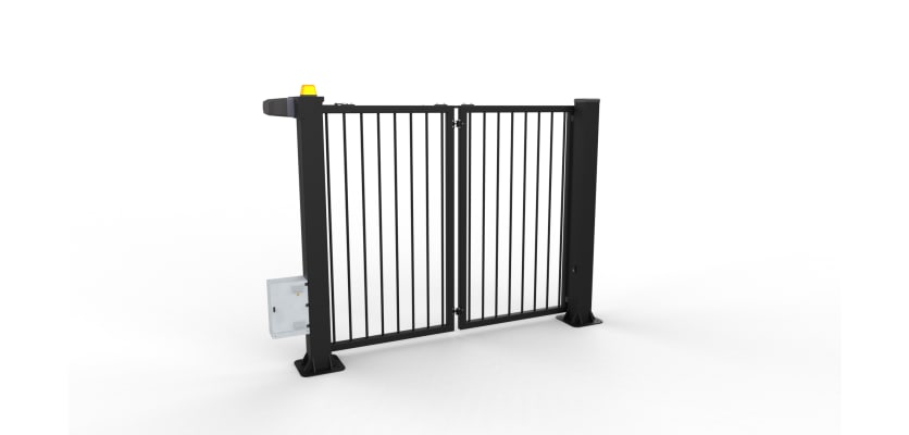 FFL RapidFold Single Leaf Gate - Vertical Bar Infill - Black RAL 9005