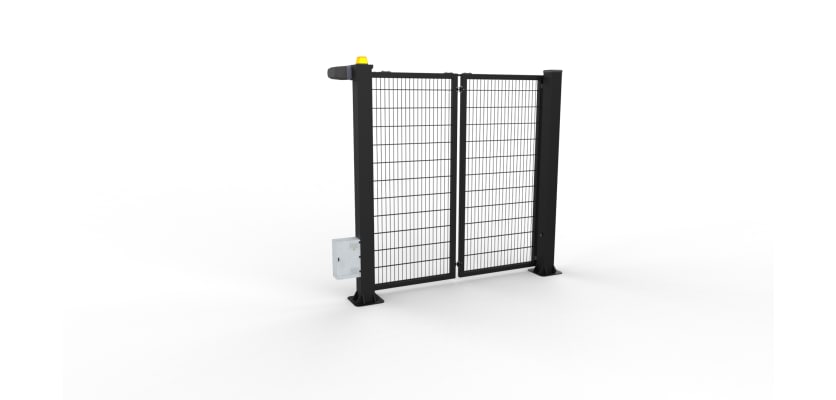 FFL RapidFold Single Leaf Gate - 868 Mesh Infill - Black RAL 9005