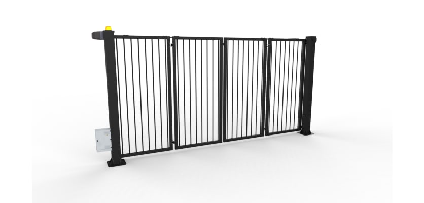 FFL RapidFold Double Leaf Gate - Vertical Bar Infill - Black RAL 9005