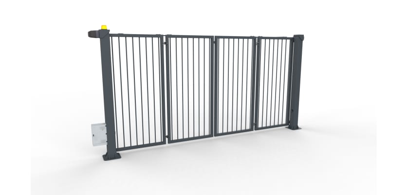 FFL RapidFold Double Leaf Gate - Vertical Bar Infill - Anthracite Grey RAL 7016