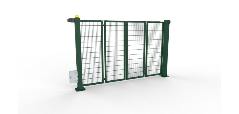 FFL RapidFold Double Leaf Gate - 868 Mesh Infill - Green RAL 6005