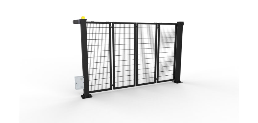FFL RapidFold Double Leaf Gate - 868 Mesh Infill - Black RAL 9005