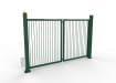 FFL RapidFold Pro Single Leaf Gate - Vertical Bar Infill - Green RAL 6005