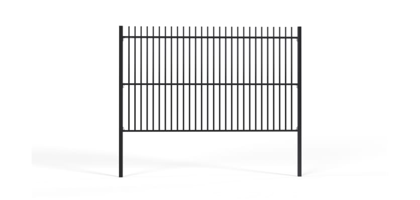 A Panel of 2.4m High EnviroProtect SR1 (A1) LPS 1175 Vertical Bar Security Railings in Black