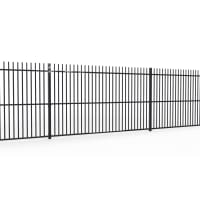 A row of 2.4m High EnviroProtect SR1 (A1) LPS 1175 Vertical Bar Security Railings in Black