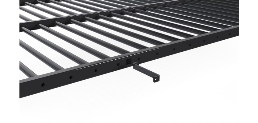 An image showing how the support leg attaches to the bottom of the Railing panel