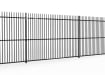 A row of 3.0m High EnviroProtect SR1 (A1) LPS 1175 Vertical Bar Security Railings in Black