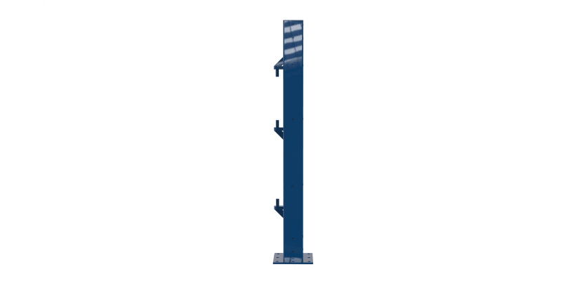 Heavy duty blue bolt down hinged Apollo gate post