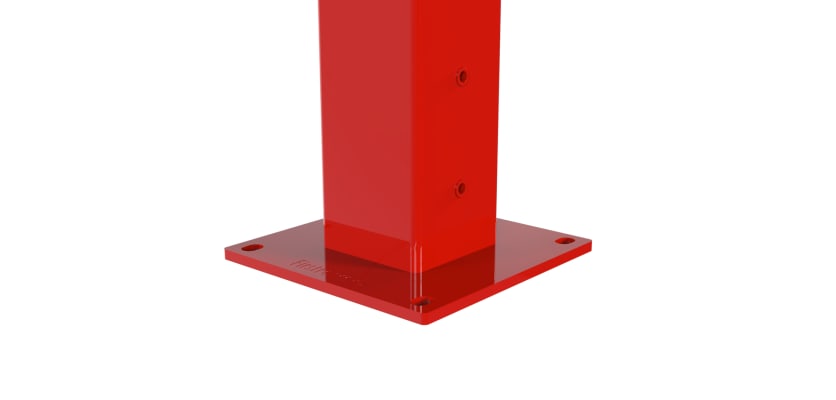 Close up of the bolt down plate on an Apollo gate post