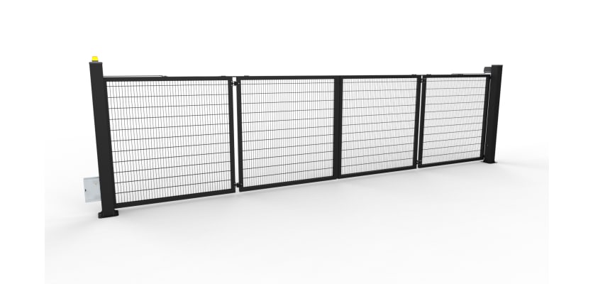 FFL RapidFold Pro Double Leaf Gate - 868 Mesh Infill - Black RAL 9005