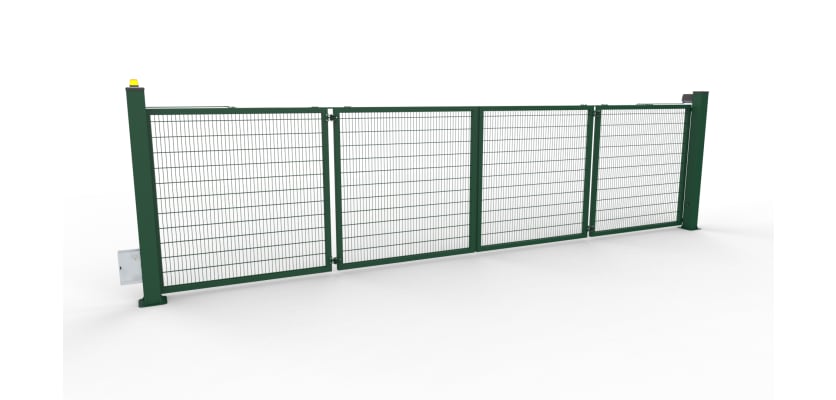 FFL RapidFold Pro Double Leaf Gate - 868 Mesh Infill - Green RAL 6005