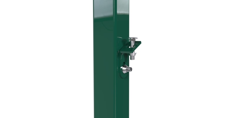 A close up on the fixings and bracket on the 2.4m High EnviroProtect Anti-Climb Security Railing Post Kit 