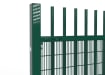 A close up of the Green 1.8m High EnviroProtect Anti-Climb SR1 (A1) Security Railings showing the Brand Name