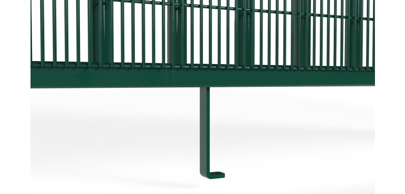 A Close up of the supporting leg for the EnviroProtect Anti-Climb SR1 (A1) LPS 1175 Vertical Bar Security Railing Kit
