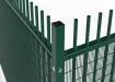 A close up of a corner of the 2.4m High EnviroProtect Anti-Climb SR1 (A1) LPS 1175 Vertical Bar Security Railing System