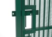 A close up showing the sliding latch on the 2.4m High x 3.0m Wide EnviroProtect Anti-Climb SR1 (A1) LPS 1175 Security Railing Gate 