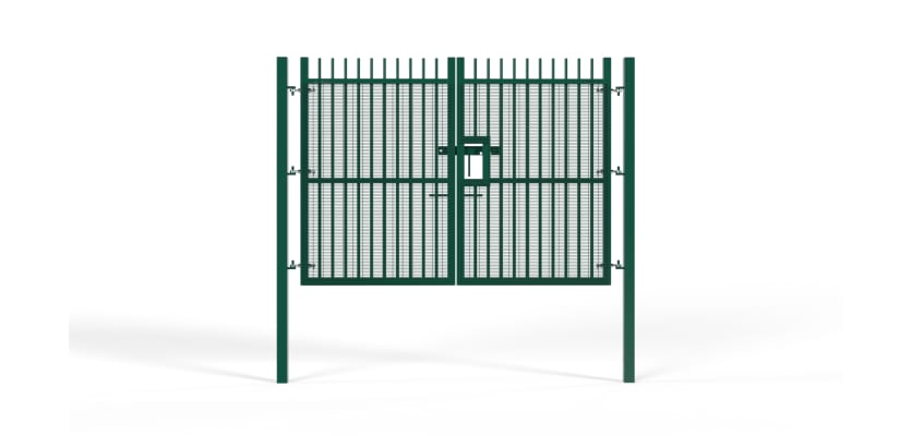 A Green 2.4m High x 5.0m Wide Double Leaf EnviroProtect Anti-Climb SR1 (A1) LPS 1175 Security Gate