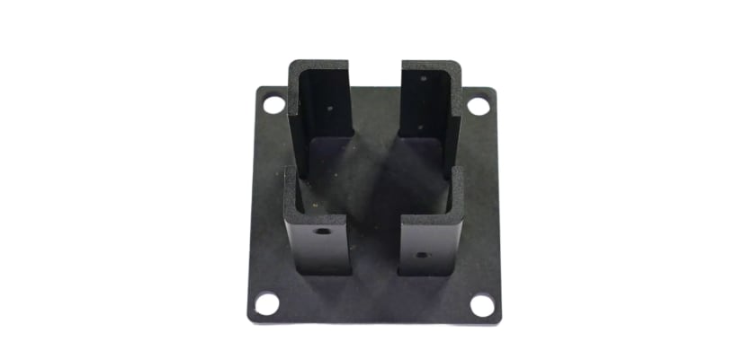 Black post base for composite fencing