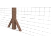 Creosoted intermediate timber post with wire fence