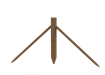 Creosoted intermediate timber posts showing the stakes and supports