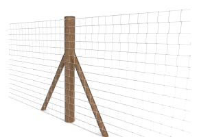 Timber Intermediate Strainer Post Kit to Suit 150cm to 190cm Fencing Creosoted