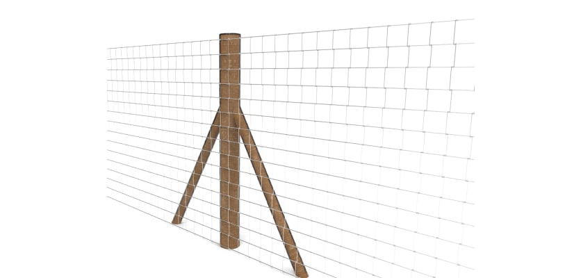 Creosoted intermediate timber post for 150cm to 190cm wire fencing
