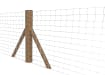 Creosoted intermediate timber post with wire fencing