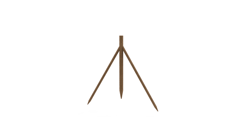 Creosoted intermediate timber post stakes and struts